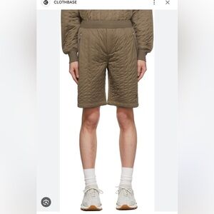 Helmut Lang Quilted jersey shorts in khaki size XL